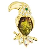 Murano Glass Studded Bird Animal Pin Brooch