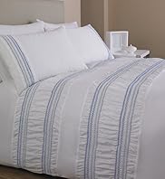 Tonal Smocked Embroidered Cross Stitched Bedset