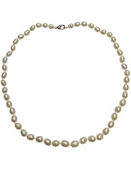 White 16" 1 Strand Freshwater Pearl Necklace with Sterling Silver Clasp