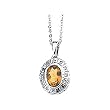 14K White Gold Citrine and Diamond Necklace