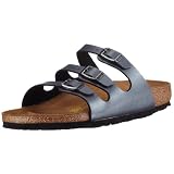 Birkenstock Florida 53803, Damen Clogs & Pantoletten aus Birko-Flor, Grau (Ice Pearl Onyx), EU 39 (schmal)