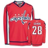 SEMIN #28 Washington Capitals RBK Premier NHL Hockey Jersey by Reebok (NHLPA Certified Custom Sewn Authentic Twill)