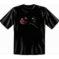 Katzen Katzenrassen Katzenaugen Tier Motiv: Katzenaugen und Rose (T-Shirt)