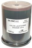 MBI 52X 80-Minute *ORANGE ONLY* COLOR Lightscribe Direct Disc Labeling CD-R's 100-Pak in Cakebox