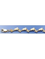 Gold Bracelet 7" Dolphin Link Eng