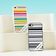 White Happy Stripes Personalized Case for IPhone 4 and 4S