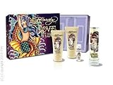 Ed Hardy Love & Luck Gift 4Pcs. Gift Set ( 3.4 fl. oz. Eau De Parfume Spray + 3.4 fl. oz. Body Lotion + 3 oz. Gel + .25 oz Eau De Parfume Spray ) for Women by Christian Audigier