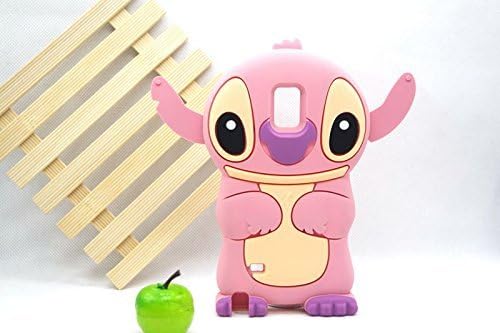 Galaxy Note 4 Case,Galaxy Note 4 Stitch Case,Tribe-Tiger 3D Cartoon Stitch&amp;Lilo pink Ears Silicon Gel Rubber Case Cover Skin for Samsung Galaxy Note 4 2014 Model(Pink Stitch)
