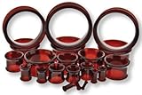 DOUBLE FLARE RED PYREX GLASS TUNNELS GTDFRD11/2 -38MM (1-1/2