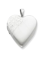 Sterling Silver 20mm Polished Swirl Heart Locket. Metal Wt- 3.4g