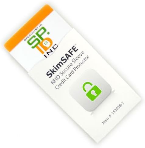 RFID Blocking SkimSafe 153038 Secure Credit Card Protector Sleeve (P/N AH-220)