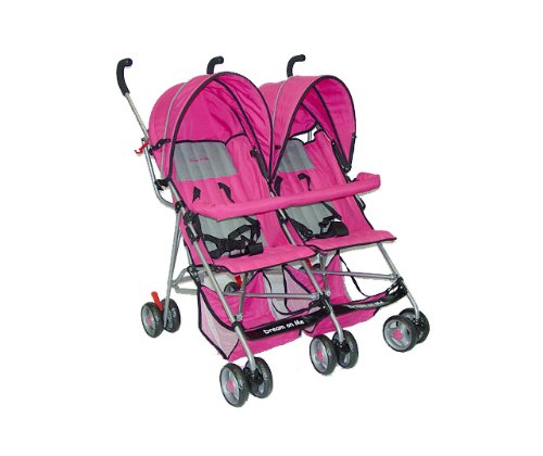 Dream On Me Double Twin Stroller, Pink