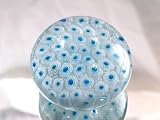 Murano Design Mouth Blown Light Blue Milk White Millefiori Art Glass Paperweight PW-1134