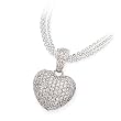 14k White Gold & Pave' Diamond Heart Pendant / Enhancer (1.50ctw)
