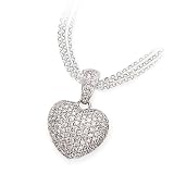 14k White Gold & Pave' Diamond Heart Pendant / Enhancer (1.50ctw)