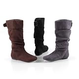 Brinley Co Womens Microsuede Slouchy Tall Boot