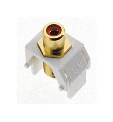 On-Q WP3462-WH Keystone Red RCA to F-Connector, White, 20-Pack