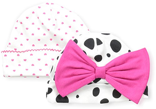Gerber Baby-Girls Newborn 2 Pack Novelty Caps Dalmation, Pink, 0-6 Months