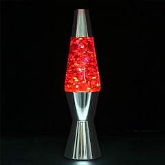 Spacige Lavalampe, Glitterlampe, gef�llt mit roter Fl�ssigkeit und tausenden silbernen Glitterteilchen