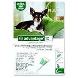 6 MONTH Advantage Flea Control Green: For Dogs under 10 lbs.