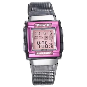 Casio Women's BG180SG-8 Baby-G Square Grey Skeleton Watch