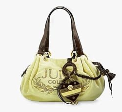 Juicy Couture Velour Terry Tassel Fluffy Bag Purse Blonde Yellow