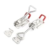 uxcell　トグルクランプ　プッシュプル　水平　H-4002　180Kg　レッドハンドル　2個