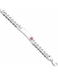 Sterling Silver Medical ID Curb Link Bracelet 8 Inches