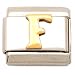 "F" Italian Charm Gold Plated 9mm