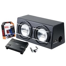 BOSS D125AP Dual 12-Inch 2000W 4-Ohm Bass System Amplified SubwooferEnclosure Install Kit