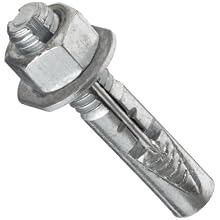 Wej-It Z3470 Bolt Wedge Anchor, Steel, Zinc Plated, Vibration Resistant, Meets ASTM B-633 Specifications, 3/4" Diameter, 7" Length, Pack Of 5