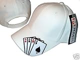 WHITE TEXAS HOLD'EM POKER FOUR ACES BASEBALL CAP CAPS HAT AAAA