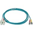 10Gb Fiber Optic Cable, ST/SC, Multi Mode, Duplex - 2 Meter (50/125 Type) - Aqua