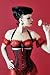 Velda Lauder Black Silk and Red Lace Underbust Corset 30"