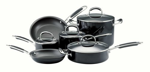 Childrens Toyshop  Kitchen & Housewares : KitchenAid Gourmet Influence Hard Base 10-Piece Cookware Set, Black