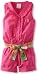 U.S. Polo Assn. Girls 2-6X Ruffled Button-Up Romper, Pink Peak, 2T