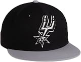 NBA Men's San Antonio Spurs Flat Brim Fitted Hat - Tr02M, 7 5/8 , Fashion Color , Black & Silver