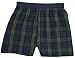 Adult Flannel Boxer Shorts Elastic Waist False Fly Blackwatch Tartan Plaid
