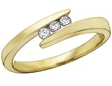 Diamond Anniversary Three Stone Ring 1/4 Carat (ctw) in 14K Yellow Gold