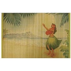 Hawaiian Bamboo Place Mat - Hula on the Beach by Zero Gravity Hawaii