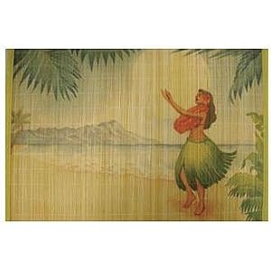 Hawaiian Bamboo Place Mat - Hula on the Beach