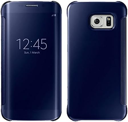 Brotherhood BHS | Galaxy S7 Smart Flip Case, Screen Transparent Clear View Cover Hyperbolic Mirror Intelligent Protection Case Bumper for Samsung Galaxy S7 (black sapphire)