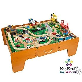 Kidkraft Limited Edition Waterfall Mountain Train Table and Train Set W/drawers