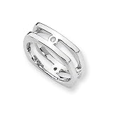 0.12 cttw Sterling Silver and Diamond Mens Ring