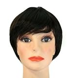 10 Short Darkest Brown cropbob / bangs synthetic wig