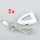 Neewer 5x White USB Interface Guitar Link Cable to PC/MAC/Speaker