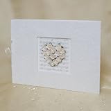 Cream Rose Heart Wedding Photo Album with Interleaves