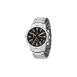 Image of Fossil Black Dial Luminous Orange Chronograph Bracelet Watch
