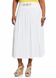 Ashley Stewart Womens Plus Size Beaded Waist Maxi Skirt