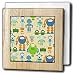 60s Retro Sweet Atomic Robots Yellow Blue Green Orange - 6 Inch Tile Napkin Holder